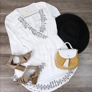 Jetset Diaries TJD Aztec Embroidered Mini Dress